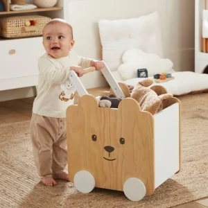 Coffre à Roulettes Ourson Blanc – Bois – Vertbaudet 11