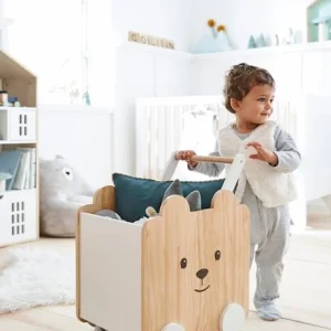 Coffre à Roulettes Ourson Blanc – Bois – Vertbaudet 15