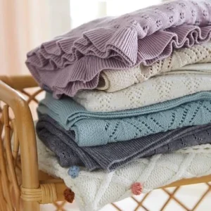 Couverture Bébé En Tricot écru Chiné – Vertbaudet 10