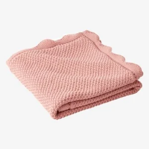 Couverture Bébé Tricot Point De Riz En Coton Rose – Vertbaudet 12