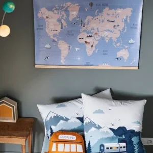 Décoration Murale Mappemonde Carte Du Monde Bleu – Vertbaudet 13