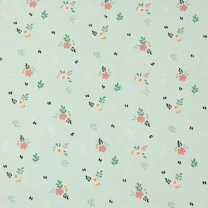 Drap-housse Enfant Bio Collection FLOREALE Vert D’eau/fleurs – Vertbaudet 9