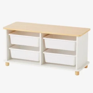 Meuble De Rangement + 4 Bacs LIGNE PTILOU Blanc/bois – Vertbaudet 12