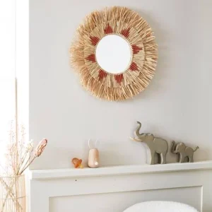 Miroir Rond Raphia Beige / Rose – Vertbaudet 11