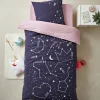 Parure Housse De Couette + Taie D’oreiller Avec Détails Phosphorescents MISS CONSTELLATION Marine / Parme – Vertbaudet 22