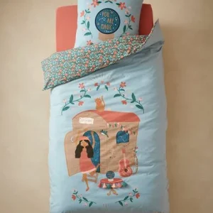 Parure Housse De Couette + Taie D’oreiller Enfant GIPSY ROULOTTE Bleu – Vertbaudet 10