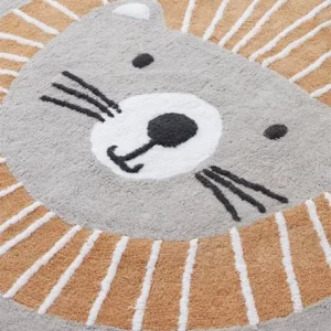 Tapis Rond Lavable Lion Gris / Orange – Vertbaudet 15